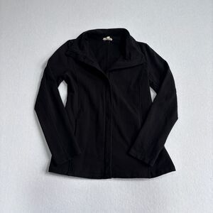 Eileen Fisher Jacket Women's XS Black Full Zip Cotton Stretch Comfort Minimalist